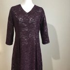 作品［dress］burgundy   lace ×  elegant gray  ▪︎サイズ調整可能▪︎セミオーダー▪︎受注生産