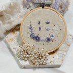 作品ひなまつり 刺繍パネル パープル