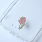 作品【 春のお花 】チューリップ　Tulip/mplant　スマホケース　iPhoneケース　クリアケース　ソフトケース　シンプル