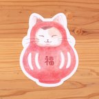 作品【ダイカットポストカード】ねこだるま