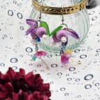 作品巻玉アクセサリー　紫陽花と傘