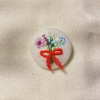 作品刺繍クルミボタン💐花束
