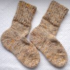作品23.5～24.5㎝くらいの方用 厚手の手編み靴下 ウール100％ 毛糸を約220ｇ使用した分厚い靴下（73）