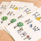 作品2020年賀状　絵文字ねずみポストカード4枚セット