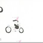 作品【ポストカード】２枚組み合わせ『 女子と自転車 』作品番号 HS031602