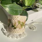 作品【送料無料】インド刺繍リボンポニーフック (ivory)🌿