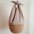 作品 コウノトリバッグ M Cotton Linen ベージュ 【受注制作】　