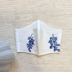 作品涼しげな刺繍入りマスク② 大人Mサイズ