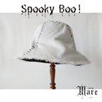 作品イタズラおばけのツギハギバケットハット「Spooky Boo!」