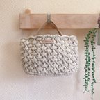 作品かわり松編みのニットバッグ
