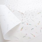 作品チューリップ 模様 薄紙 デザインペーパー A4サイズ 20枚入り かわいい 包装紙 ラッピングペーパー ギフト ホワイト 白色 花柄