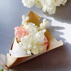 作品ｎｅｗ【tulip mimosa white pink bouquet】チューリップ ミモザ ホワイト ピンク ブーケ 花束