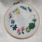 作品高山植物 春夏秋冬 刺繍