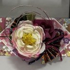 作品ピンク系箸袋【差込型】水引とお花の箸袋