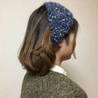 作品シンプルヘアバンドネイビー