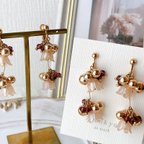 作品romantic flower earring🌹 イヤリング　ピアス　ゴールド　花　パーティー　ブライダル　ウェディング　結婚式　アクセサリー　