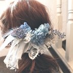 作品【再販】結婚式　花　髪飾り　カシワバ紫陽花のヘッドドレス♯06　プリザーブドフラワー　結婚式、二次会、成人式、前撮り、パーティ、着物