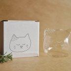 作品猫のガラス花瓶
