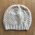 作品カノコ模様の手編み帽子