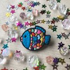 作品魚刺繍ブローチ【送料無料】