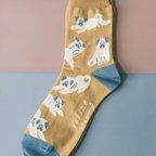 作品yukino textile socks 『PUGS』イエロー