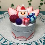 作品フェルトのクリスマスミニケーキ☆小物入れ