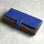 作品【送料無料】イタリアンレザーの長財布～パルマ(ブルー)～ 