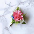 作品【送料無料】　お花のマグネットフック（濃いピンク）　マグネット　アーティフィシャルフラワー　造花　フック　玄関　キッチン