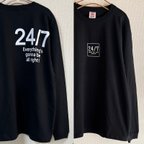 作品勇気湧く！メンズ ロンＴ《ブラック》 メンズM～XXL（3L）/ユニセックス 黒Tシャツ 