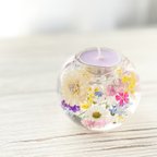 作品ガラス製♡華やかなお花のキャンドルホルダー
