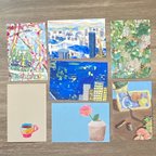 作品風景画と静物画の絵葉書７枚セット