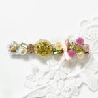 作品新作♡大人気シリーズ ハンドメイド レジン ヘアクリップ 花 リボン サーモンピンク