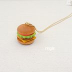 作品木製ハンバーガーのネックレス