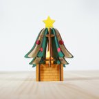 作品「クリスマスツリー」木製ミニランプ 照明　インテリア　かわいい 