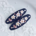 作品(7㎝)大人可愛い 桜の季節 刺繍パッチンピン