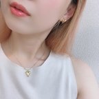 作品〈gold〉stainless heart ノンホールピアス