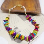 作品【Necklace】Colorful beaded choker necklace N#30