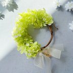 作品【hydrangea green gradation wreath】あじさい グリーン グラデーション リース