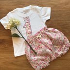 作品1歳Tシャツとかぼちゃパンツ【ピンクベリーの王冠】