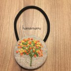 作品金木犀  刺繍ヘアゴム 