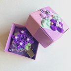 作品【折り紙×つまみ細工】紫陽花の小箱