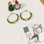 作品クリスマスリースピアス