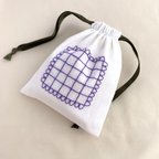 作品手刺繍の小さな巾着♦︎sumire♦︎