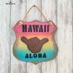 作品サインボード　道路標識　Hawaii  Aloha