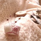 作品刺繡miniピンクッション＆ピン(003) 裁縫にワクワクを