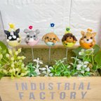 作品ハンドメイド　ガーデンピック　包まれたワンちゃんピック　犬　多肉植物　寄せ植え　1300円