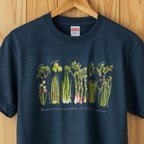 作品［着る山菜］山菜図鑑Tシャツ（インディゴ）