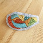 作品ざくざく刺繍バレッタ　embroidery stitch hair accessory hair clip