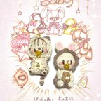 作品Babyｼﾘｰｽﾞ①うさぎちゃんと猫ちゃんのあみぐるみストラップ☆送料無料