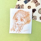 作品No.91『赤ずきんちゃん』　手描きイラスト　ペン画　オリジナル　コラージュ素材